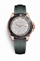 Copie Montre Rolex Yacht-Master 40 or 18 carats Everose cadran pave de diamants m116655-0005