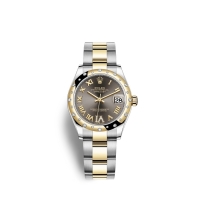 Rolex Datejust 31 Oystersteel or jaune 18 ct M278343RBR-0017 Gris fonce sertie de diamants Cadran
