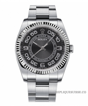 Rolex Oyster Perpetual No Date Acier inoxydable Noir cadran 116034 BKWAO