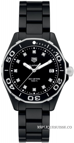 Copie Montre Tag Heuer Aquaracer Diamant Noir Cadran Mesdames WAY1397.BH0743