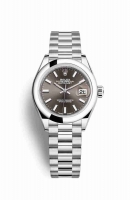 Copie Montre Rolex Datejust 28 Platinum Gris fonce Cadran m279166-0009