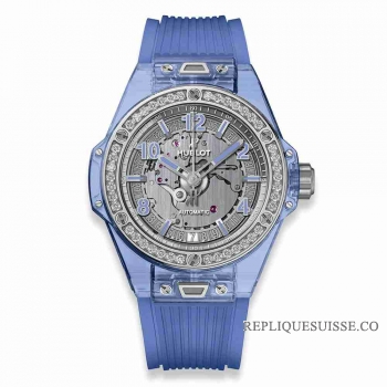 Copie Montre Hublot Big Bang One Saphir Bleu Diamants 39mm 465.JL.4802.RT.1204