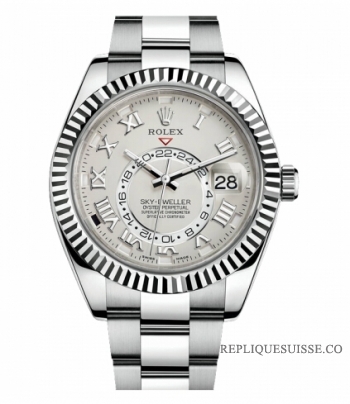 Rolex Sky Dweller blanc Or 326939