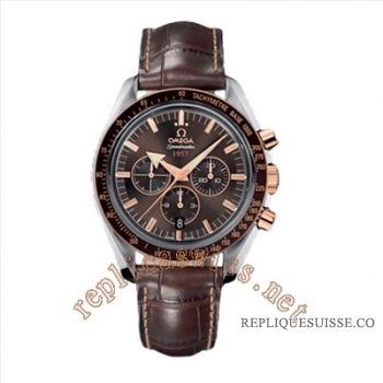 Omega Speedmaster Broad Arrow Chronographe-Rose Or acier Montre Réplique