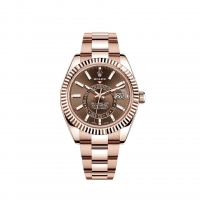 Rolex Sky-Dweller 18 ct Everose cadran chocolat bracelet Oyster