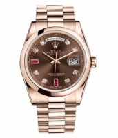 Rolex Day Date Rose Or Chocolate cadran 118205 CHODRP