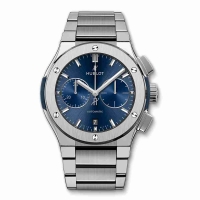 Copie Montre Hublot Classic Fusion Bleu Chronographe Titane Bracelet 45mm 520.NX.7170.NX