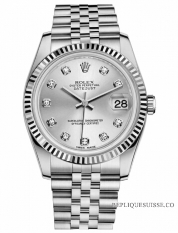 Réplique Rolex Datejust en acier de 36mm cadran argente Bracelet Jubile 116234 SDJ