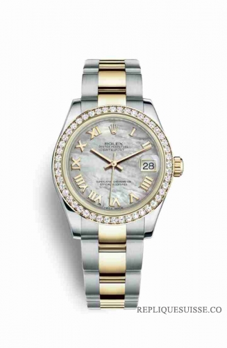 Copie Montre Rolex Datejust 31 Jaune Rolesor Oystersteel Or jaune 18 ct 178383 Nacre blanche Cadran m178383-0015