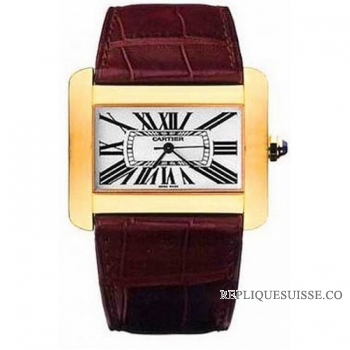 Cartier Tank Divan Yellow Or unisexe W6300556 Montre Réplique