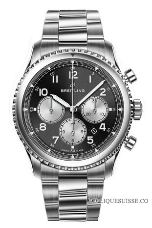 Copie Montre Breitling Navitimer 8 B01 cadran noir et bracelet en acier AB0117131B1A1