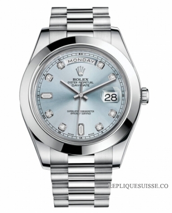 Réplique Rolex Day Date II President Platinum Ice bleu cadran 218206 IBLD 218206 IBLDP