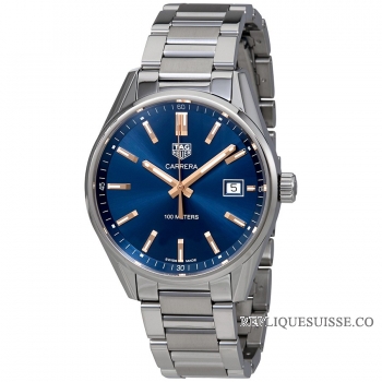 Copie Montre Tag Heuer Carrera Quartz 39 mm bleu Cadran Mesdames WAR1112.BA0601