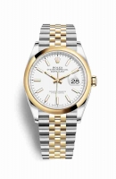 Copie Montre Rolex Datejust 36 Jaune Rolesor Oystersteel Or jaune 18 ct 126203 Cadran Blanc m126203-0019