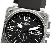 Bell & Ross BR01-94 acier noir Chronographe Hommes Montre Réplique
