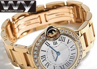 Cartier Ballon Bleu Diamants Or Dames WE9001Z3 Montre Réplique