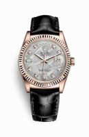 Copie Montre Rolex Day-Date 36 Or 18 carats Everose 118135 Meteorite sertie de diamants Cadran m118135-0098