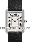 Cartier Tank Solo noir cuir Hommes W1018355 Montre Réplique