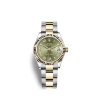 Rolex Datejust 31 Oystersteel or jaune 18 ct M278273-0015 Vert olive sertie de diamants Cadran