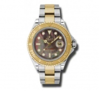 Réplique Rolex Yacht Master Dark Mere de Pearl Cadran Oreille Or Jaune 18kt 16623BKMSO