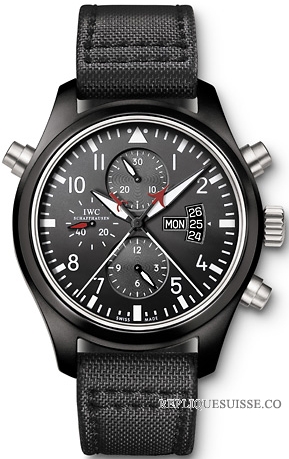 IWC Montre d\'Aviateur Double Chronographe TOP GUN Montre Homme IW379901