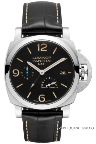 Copie Montre Panerai Luminor 1950 3 Jours GMT Reserve de Marche Automatique Acciaio 44mm PAM01321