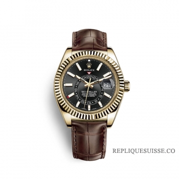 Rolex Sky-Dweller or jaune 18 ct M326138-0008 cadran noir