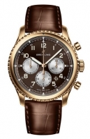 Copie Montre Breitling Navitimer 8 B01 Or rouge 18 ct | Bracelet en cuir a cadran en bronze RB0117131Q1P1