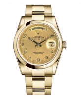 Rolex Day Date Or jaune Champagne cadran 118208 CHAO