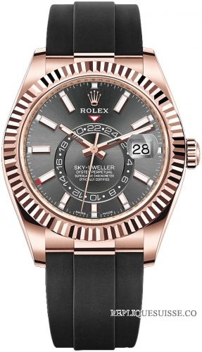 Rolex Sky-Dweller 18 ct Everose cadran ardoise bracelet Oysterflex