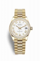 Copie Montre Rolex Datejust 31 Or jaune 18 carats 278288RBR Cadran Blanc m278288rbr-0009