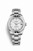 Copie Montre Rolex Datejust 31 Blanc Roles ou Oystersteel 18 carats en or blanc 178344 Blanc Cadran m178344-0051