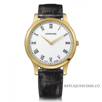 Chopard L.U.C Classic XP Cadran blanc Or jaune noir Cuir 161902-0001