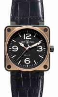 Bell & Ross BR01-92 Carbon Or cuir Automatique Montre Réplique