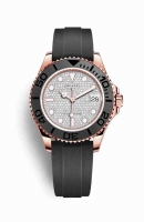 Copie Montre Rolex Yacht-Master 37 or 18 carats Everose cadran pave de diamants m268655-0006