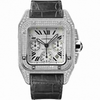 Cartier Santos 100 XL Diamants Or Chronographe WM500651 Montre Réplique