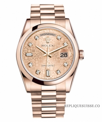 Rolex Day Date Rose Or Champagne cadran 118205 CHJDP