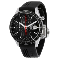 TAG Heuer Réplique Carrera Chronographe Automatique Noir Dial Noir Rubber CV201AK.FT6040