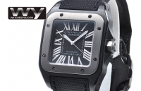 Cartier Santos 100 noir acier/Titanium W2020010 Montre Réplique