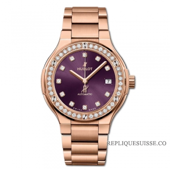 Réplique Bracelet Hublot Classic Fusion King Or Violet Diamants