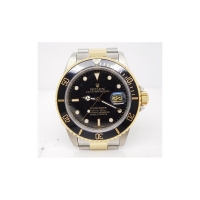 Réplique Rolex Submariner noir indice Cadran Oyster Bracelet deux tons 16613BK