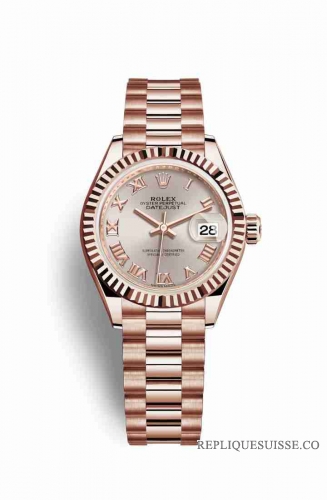 Copie Montre Rolex Datejust 28 18 carats Everose or 279175 Cadran Sundust m279175-0011