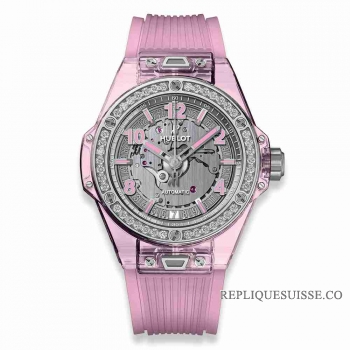 Copie Montre Hublot Big Bang One Saphir Rose Diamants 39mm 465.JP.4802.RT.1204