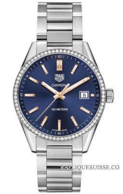 Copie Montre Tag Heuer Carrera Cadran bleu Mesdames WAR1114.BA0601