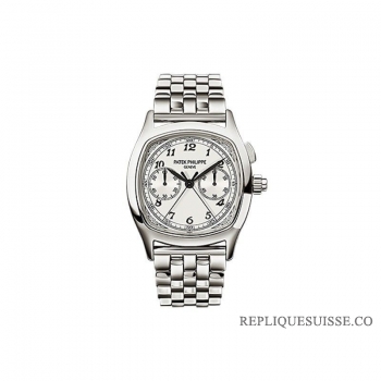 Patek Philippe Chronographe Intermediaire 5950 Acier Inoxydable / Argent / Bracelet 5950 / 1A-001 Montres Copie