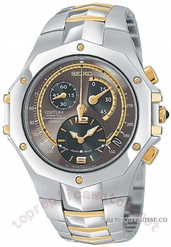 Seiko Coutura Kinetic Chronographe Two-Tone acier Hommes SNL0 Montre Réplique [20131225915]