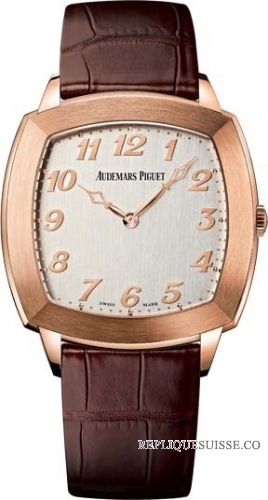 Audemars Piguet Tradition Argent Cadran de Brown des hommes en cuir 15335OR.OO.A092CR.01 Montre Réplique