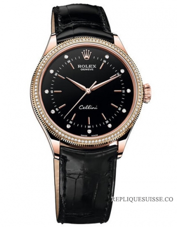 Rolex Cellini Time 50605RBR Or rose & Diamonds Montre Réplique