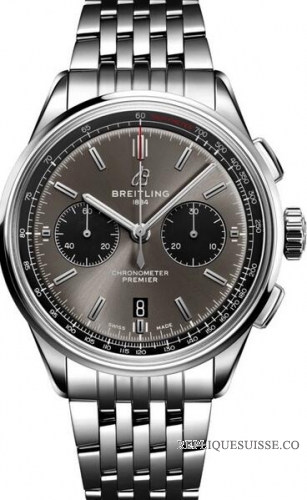 Breitling Premier B01 Chronographe 42 Cadran Gris Noir-eye Acier AB0118221B1A1