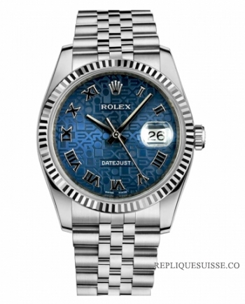 Réplique Rolex Datejust 36mm Bleu Acier Dial Jubile Jubile Bracelet 116234 BLJRJ